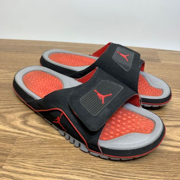 Jordan Hydro IV Retro Shoes Mens Size 13 Slide Sandals 532225-001 Black Red - Picture 1 of 11